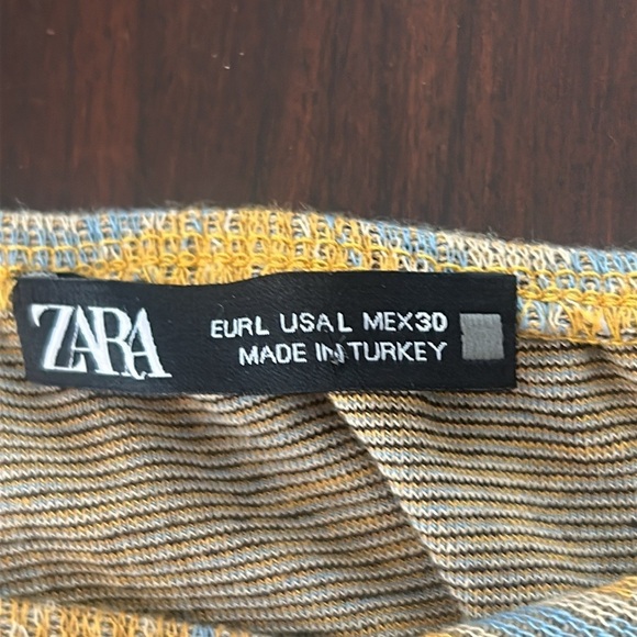 Zara Jacquard Geometric Print Knit Long Sleeve Off Shoulder Crop Top Size L - Picture 12 of 14